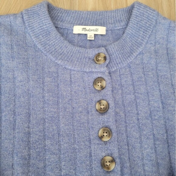 Madewell Bowden Henley Sweater Coziest Yarn Women's XS Preppy Wool Alpaca Blend - Picture 2 of 9